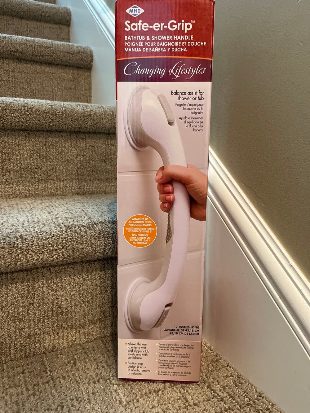 Safe-er-Grip bathtub and shower handle. New